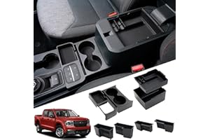 Mabett Center Console Storage Organizer and Dual Cup Holder for Ford Maverick 2022-2025 Accessories, with Door Handle Storage Organizer, Center Console Armrest Organizer Set Fit Maverick (7PCS)