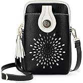 APHISON Small Crossbody Bags for Women, Lightweight Vegan Leather Cell Phone Purse, Cute Purses with Tassels