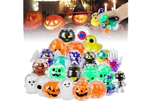 OFRYH 24PCS Halloween Stress Balls,Halloween Squishies for Adults,Bulk Squishy Toys Stress Relief Fidget,Halloween Party Favors Gift Goody Bag Stuffers