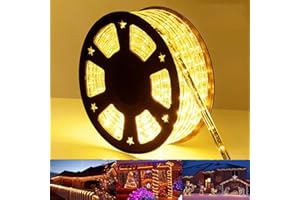 JNAURB 100ft LED Rope Lights Outdoor, 720 LED Connectable and Flexible Tube Lights with 8 Modes, Waterproof LED Rope Lighting for Garden, Patio, Pool, Bedroom, Party, Indoor Outdoor Decoration (Warm White)