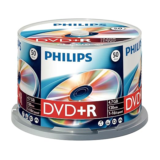 Philips 50 pack dvd+r 16x speed blank discs: Amazon.co.uk: Electronics