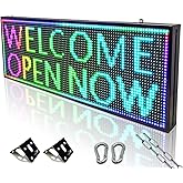P10 Programmable Outdoor LED Sign, 39x14 Inch WiFi Controlled Full Color Digital Display Board, High Brightness Waterproof Scrolling Message Electronic Display for Commercial Business Advertising