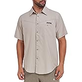 Little Donkey Andy Men's Breathable UPF 50 Shirt, Lightweight Short Sleeve Button Down Shirts for Fishing Hiking