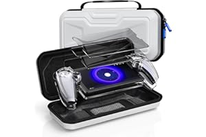 Klipdasse Accessories Bundle for Playstation Portal, EVA Carrying Case, Hard PC Clear Protective Crystal Cover Skin and 2 Pack HD Tempered Glass Screen Protector for PS 5 Portal Accessories