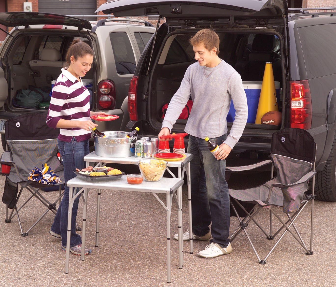 Coleman Pack-Away 4-in-1 Adjustable Height Folding Camping Table : Camping Tables : Sports & Outdoors