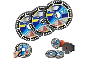 Diamond Multi-Purpose Saw Blades, 4.5 Inch Multi-Material Cutting Blades, Heavy Duty Angle Grinder Discs for Cutting Tile, Ma