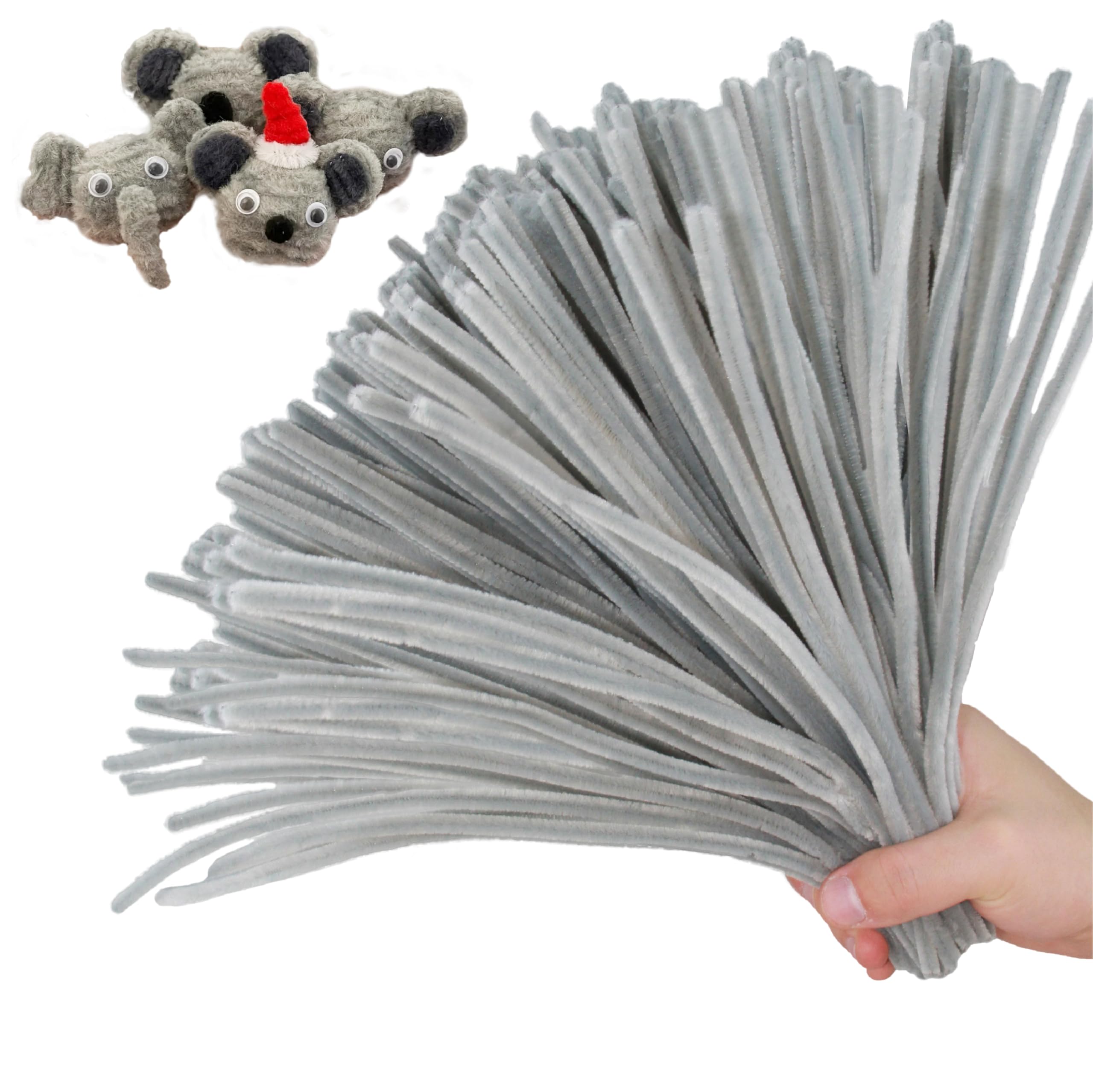 ESUOHYM 200PCS Upgraded Grey Colors Pipe Cleaners