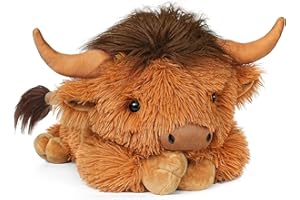 WDXDSOB Weighted Highland Cow Stuffed Animals | 4.2 Lbs Weighted Highland Cow Plush for Kids & Adults | 21.6 Inch Large Cattle Pillow Toy Gift for Christmas Birthday Gift