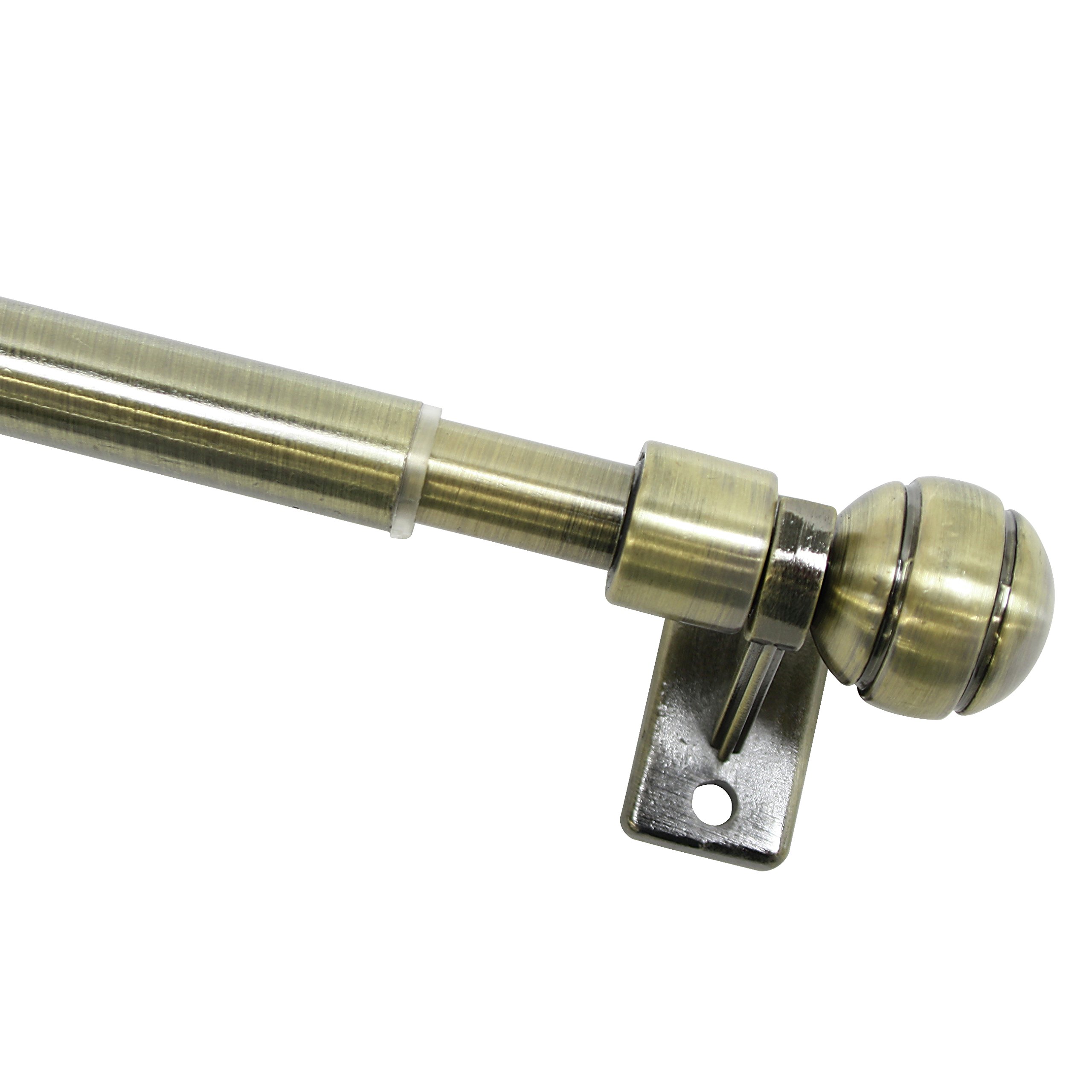 GARDINIA Merano Café Rod Incl. 2 Brackets and Fittings for Screws, Extendable, 8/10 mm Diameter, 60-100 cm Long, Antique Brass