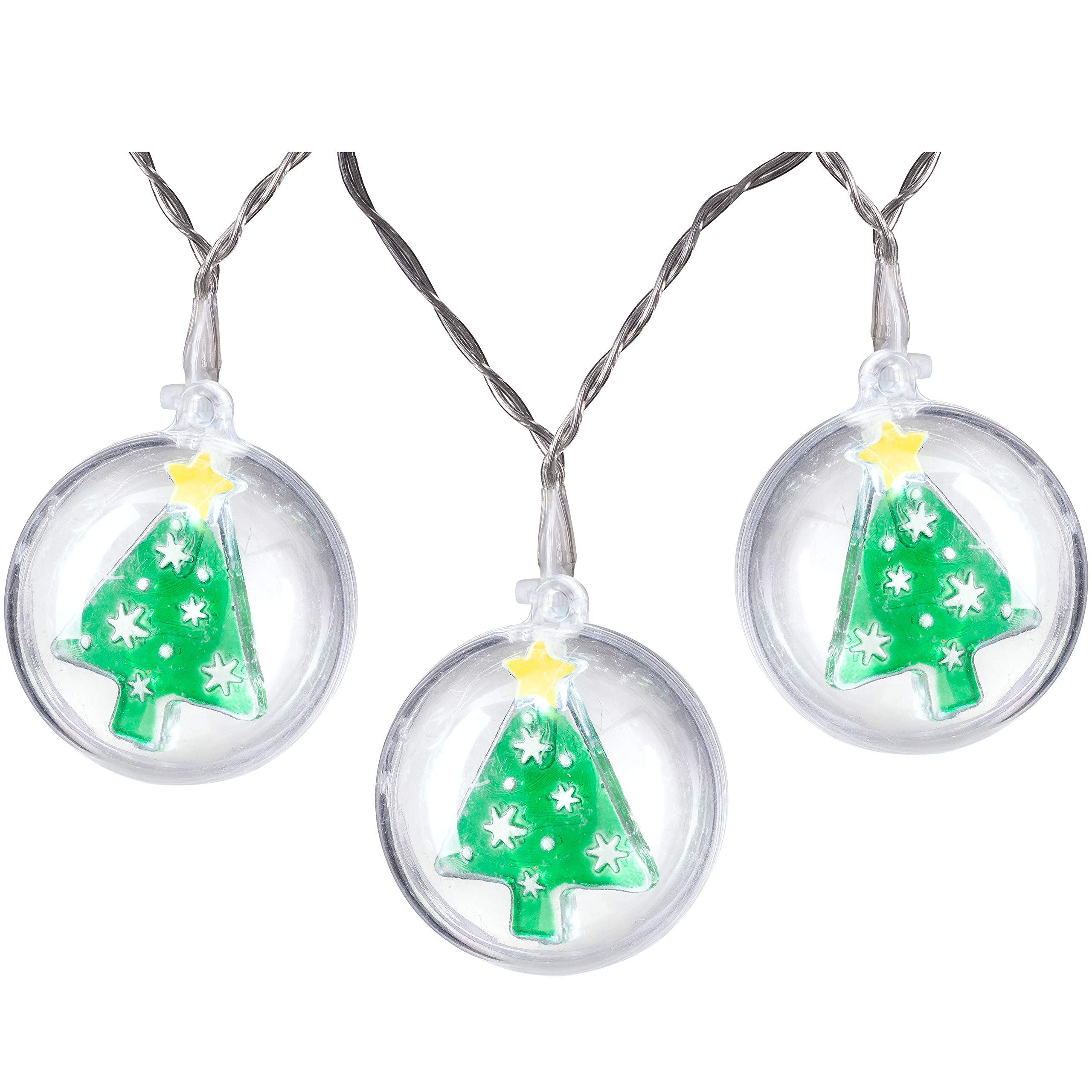 WeRChristmas Bauble LED String Lights with Christmas Trees, Multi-Colour, 5cm