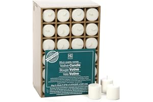 Hosley Set of 72 Unscented White Votive Candles up to 10-Hours. Bulk Buy. Wax Blend. Ideal Weddings, Birthday, Aromatherapy, 