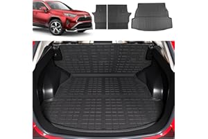 Xipoo Cargo Liner Compatible with 2019-2024 Toyota RAV4 Rear Trunk Mat Backrest Mat Seat Back Cover Replacement for 2019-2024 Toyota RAV4 Accessories (Fit 19-24 RAV4,Rear Trunk Mat+Backrest Mat)