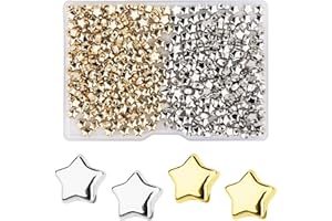 400pcs Star Shape Spacer Beads, 6mm Star Spacer Beads Lovely Large Hole Loose Beads Beads Charms Bead for Jewelry Making Craf
