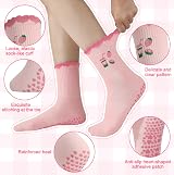 Zuimei 4 Pairs Pilates Yoga Grip Socks Women Non Slip Cotton Grippy Sock view 4