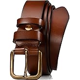 WOLFANT Thicken Full Grain Heavy Duty Casual Work Belts for Men,100% Italian Real Solid Leather