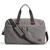 S-ZONE Expandable Duffle Bag for Travel 33L 50L Canvas Weekender Overnight Bags Men Women