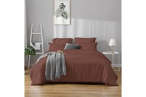 BBANGD Duvet Covers King Size - Ultra Soft and Breathable Bedding King Comforter Cover Set Washed Microfiber 3 Pieces with Zipper Closure Duvet Cover and 2 Pillow Shams (Coffee Brown)