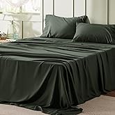 Bedsure King Size Sheets Set - 4 Pieces Soft King Sheets - Breathable & Cooling - Hotel Luxury - Easy Care Polyester Microfiber Bedding for Women, Men, Olive Green