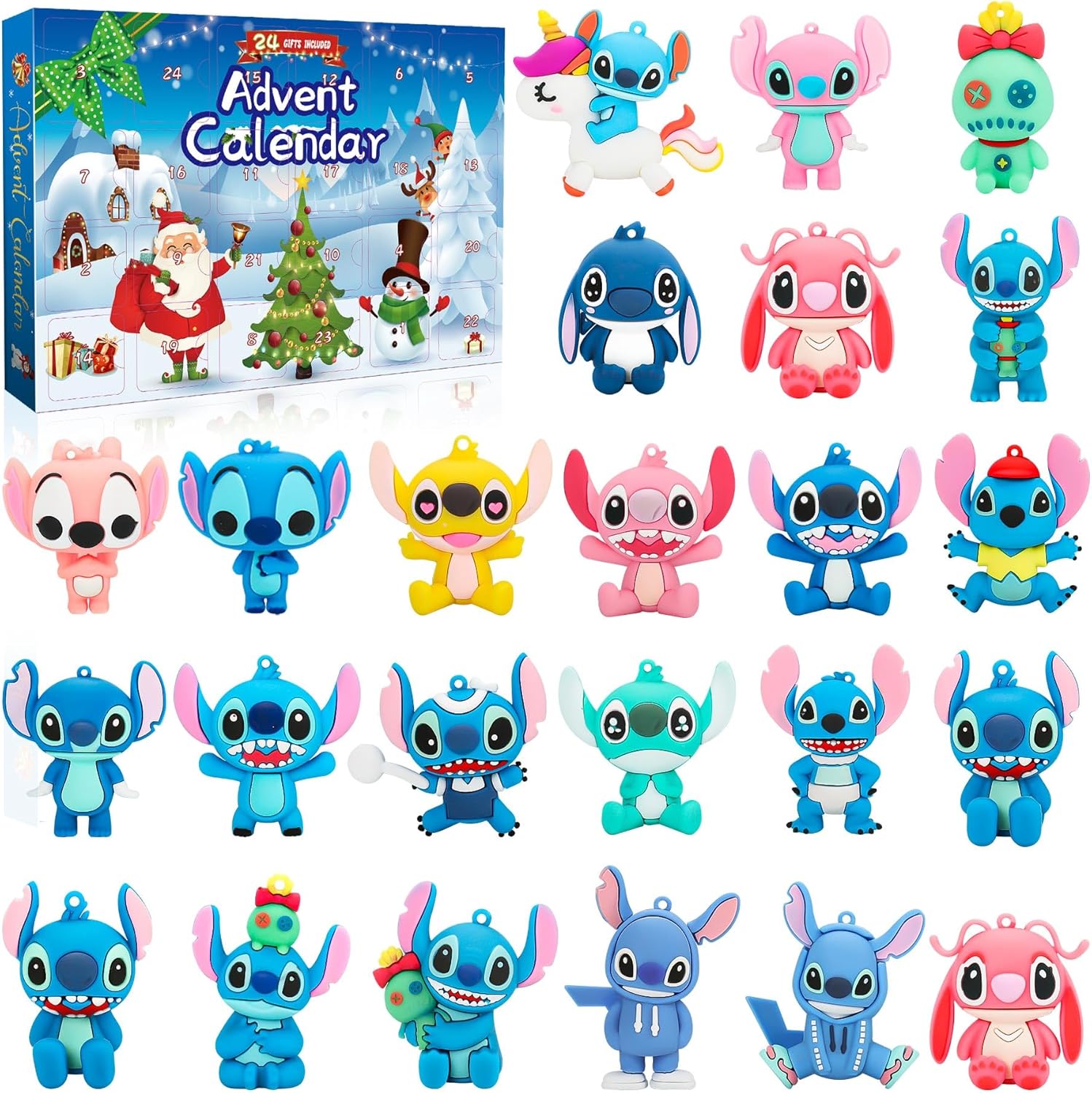 Advent Calendars - Advent Calendar 2023 Little Monster Keychain Toy 24 Pcs Cute and Funny Key Rings with Different Designs, Perfect Christmas Countdown Gift for Kids