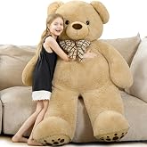 MorisMos Big Teddy Bear 5 Feet, 5 FT Huge Teddy Bear Stuffed Animal | Huggable Giant Stuffed Bear for Girlfriend Boyfriend Wife, Life Size Teddy Bear Gift for Valentines Birthday Christmas