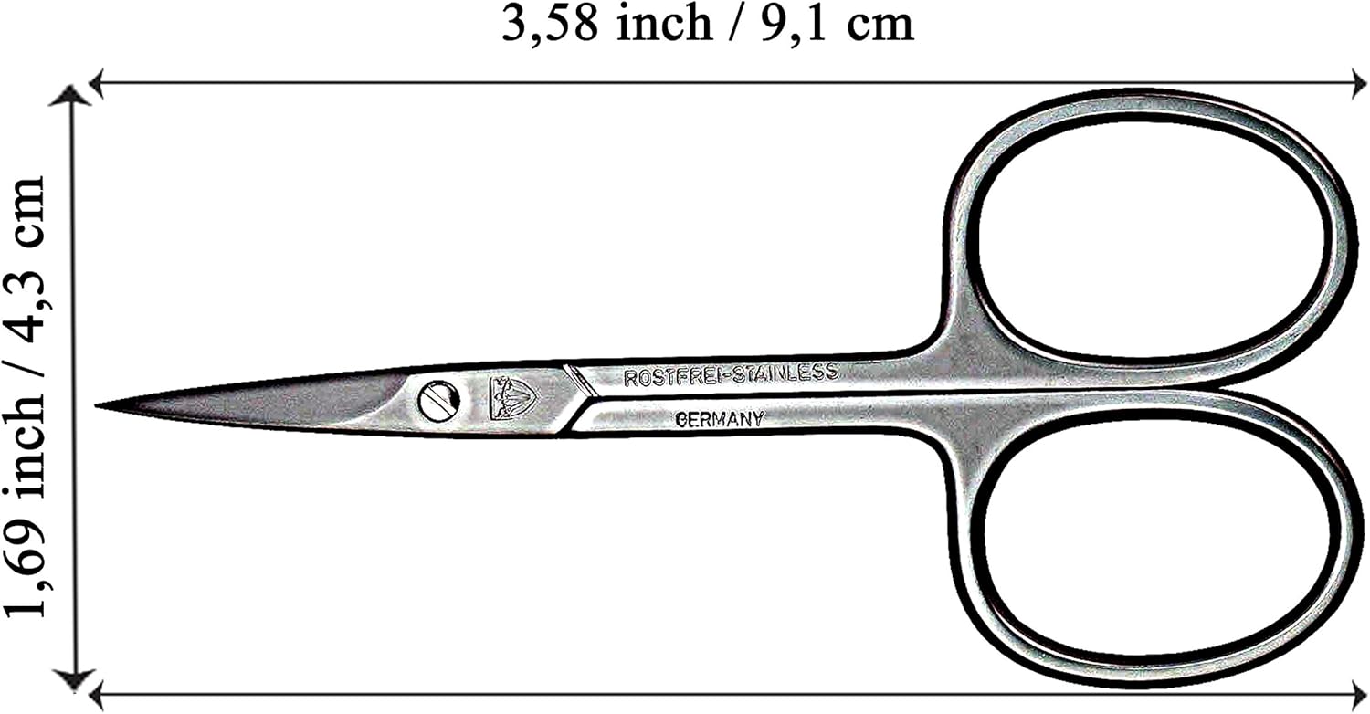 3 Swords Germany - brand quality STAINLESS STEEL INOX CURVED CUTICLE SCISSORS with case, manicure pedicure grooming - professional finger & toe nail care by 3 Swords, Made in Solingen Germany (00112): Home Improvement