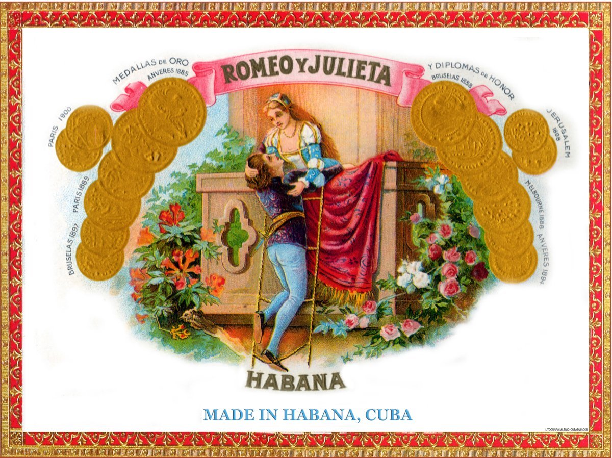 Posters Universe 18x24 Decor Canvas.Room Interior Art Design.Romeo y Julieta Cigar Label.Cuba.7429