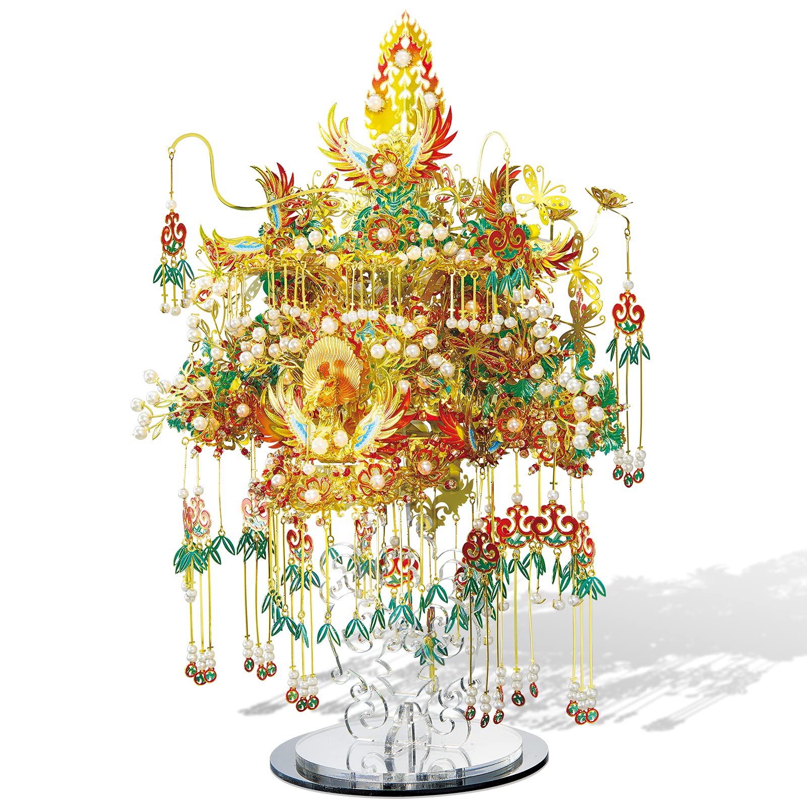 Piececool 3D Metal Asian Puzzles Model Kits- Garuda Coronet Metal Building Kit for Adults, Brain Teaser Puzzle DIY Handcraft Model Kits, Fidget 3D Puzzles Gifts for Teens Man Woman Family- 522 Pcs