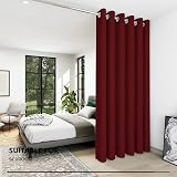Deconovo Blackout Curtain 80x84 Inch Ring Top Thermal Insulated Red 1 Panel view 4