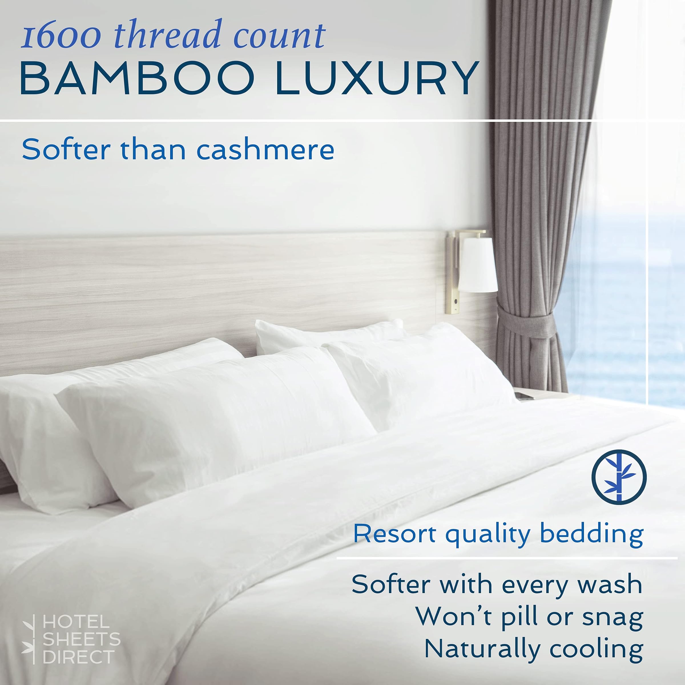 100% Bamboo Bed Sheet Set Queen HSD_BMB_QUEEN_DARK_GRAY_JPN