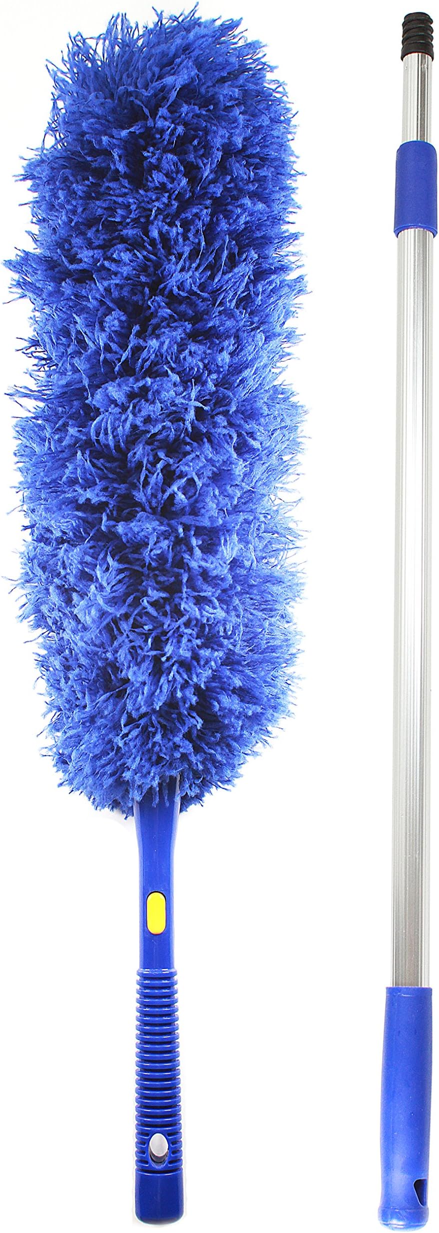 Jet Clean Microfiber Hand Duster-Feather Dust Appliances, Ceiling Fans, Blinds, Furniture, Shutters, Cars, Delicate Surfaces-Extension Pole Reach 25-44"