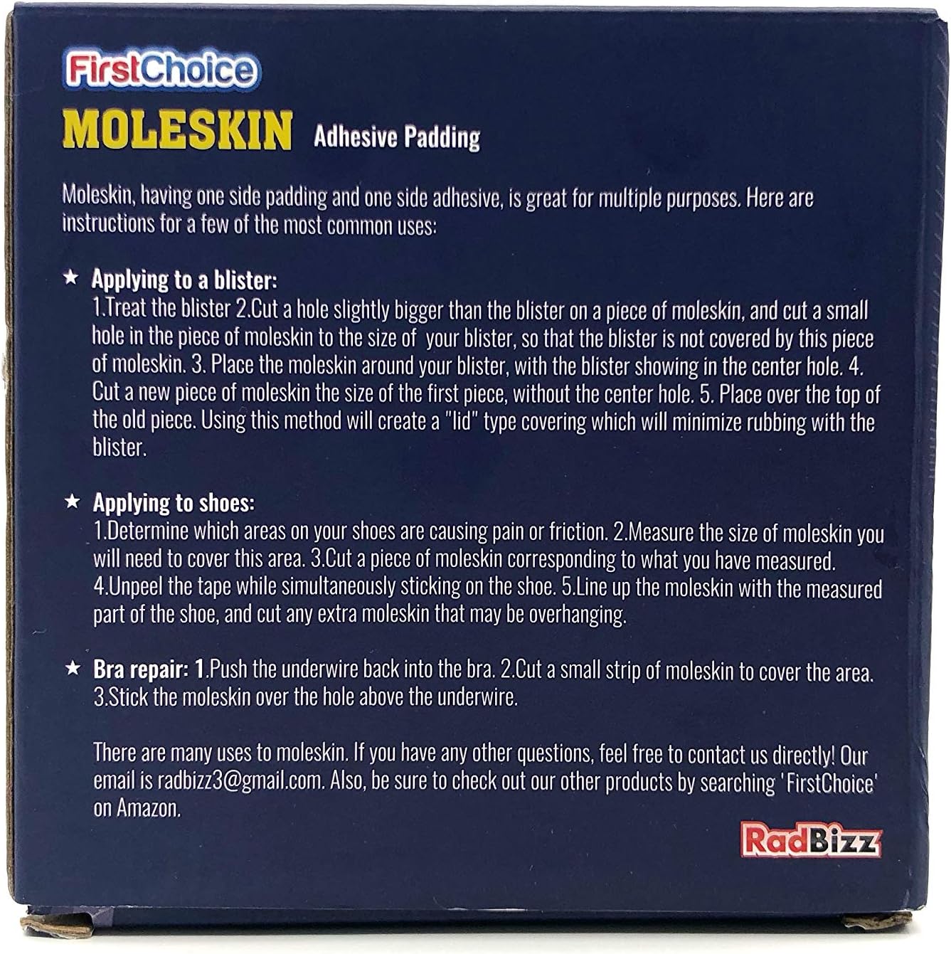 FirstChoice Extra Durable Moleskin - 2" x 5 Yards: Sports & Outdoors
