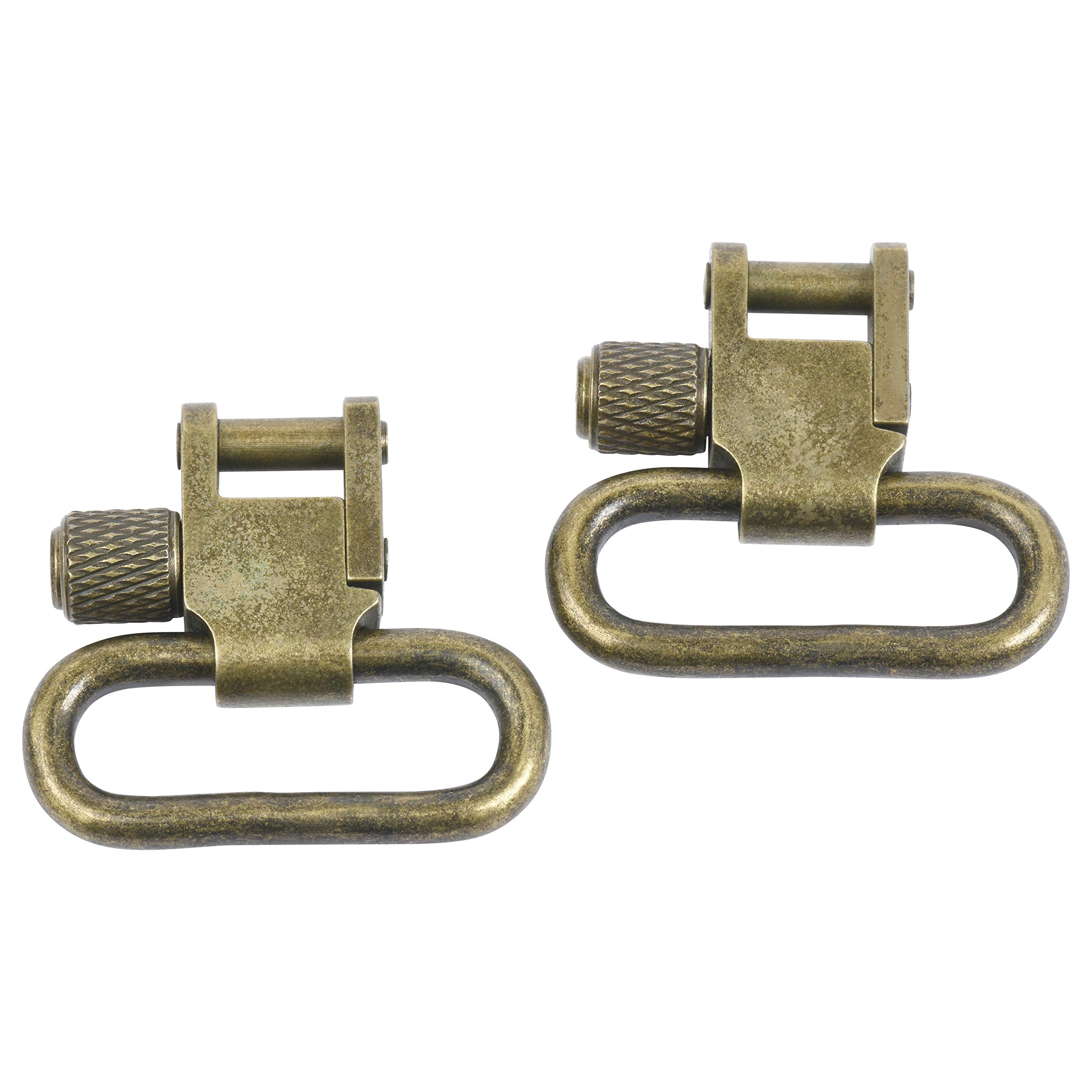 Photo 1 of Detroit Leather Shop Pair of 1 Inch Tri-Lock Gun Sling Swivels All Metal (Three Color Options) (Steel Antique Brass)