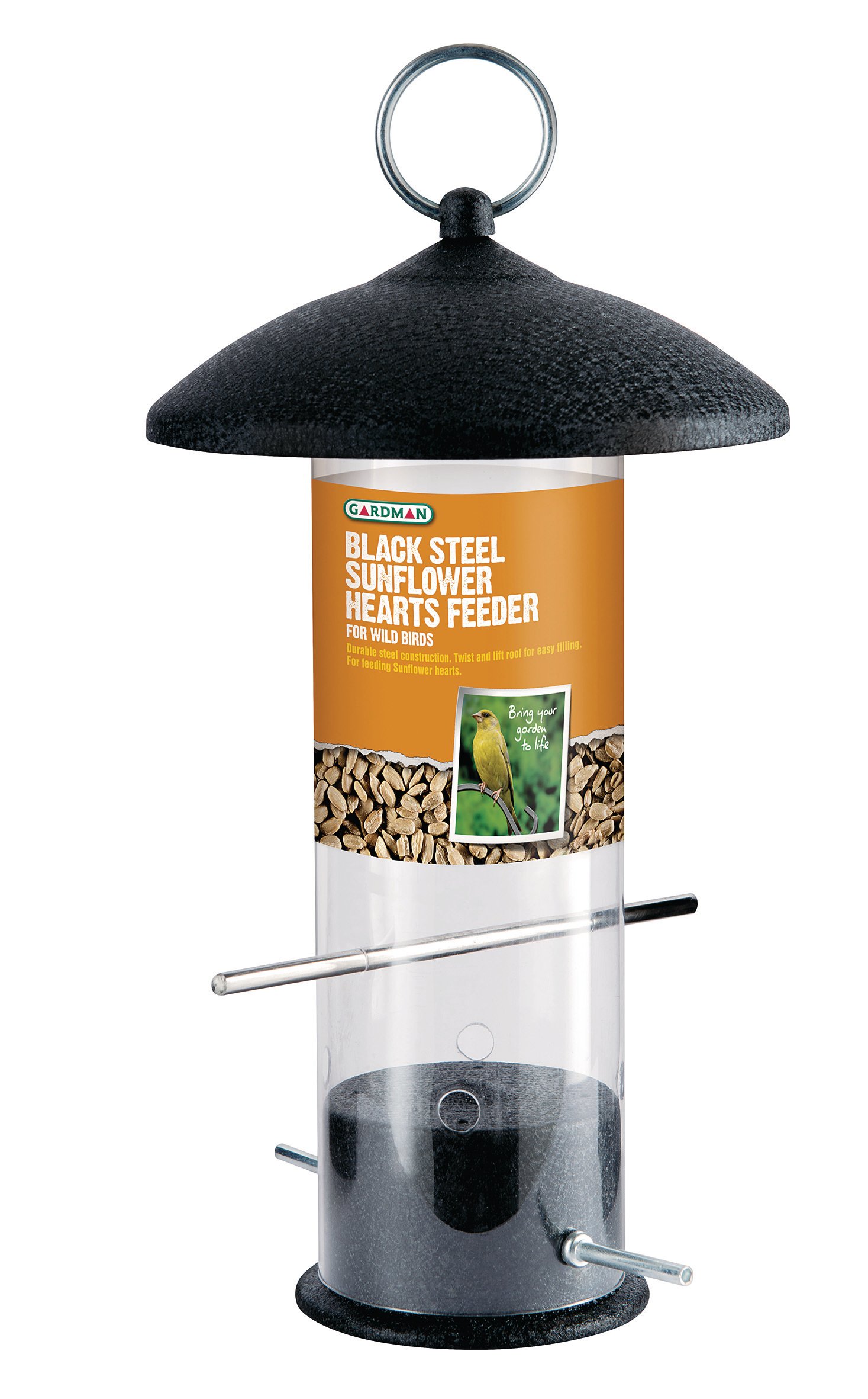 Gardman Black Steel Large Sunflower Heart Bird Feeder,Natural,A01524 (Pack of 1) โ image 1
