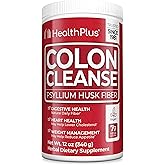 Health Plus Colon Cleanse - Natural Daily Fiber Powder- Gluten Free, Detox, Heart Healthy (12 Ounces, 48 Servings)