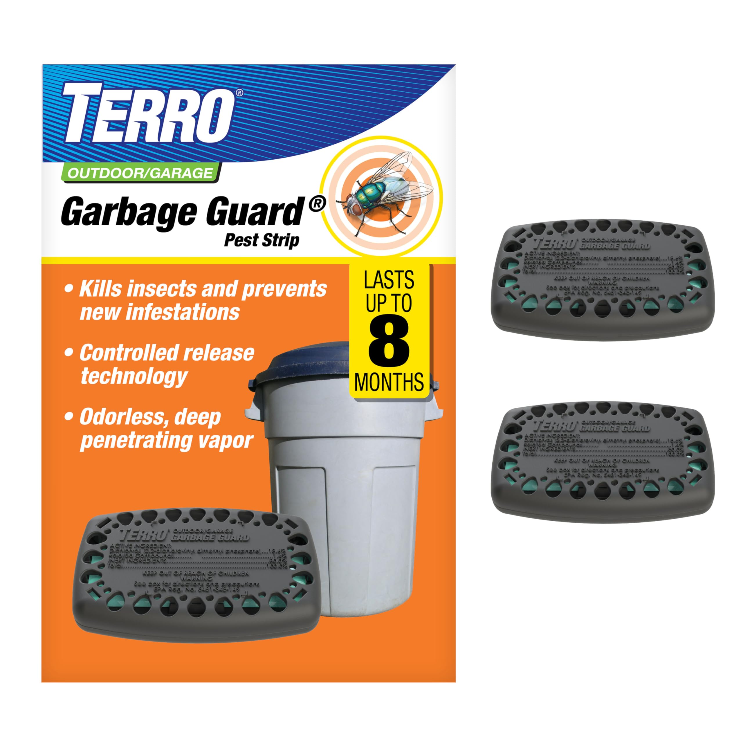 TERRO Garbage Guard Trash Can Insect Killer, 2-Pack