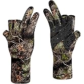 Palmyth Mens Hunting Gloves Lightweight Fingerless Camo Glove Outdoor Shadow Grove