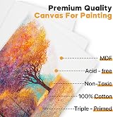 Conda Canvas for Painting 20x25 cm 24 Pack 100% Cotton Acid Free Prime view 2