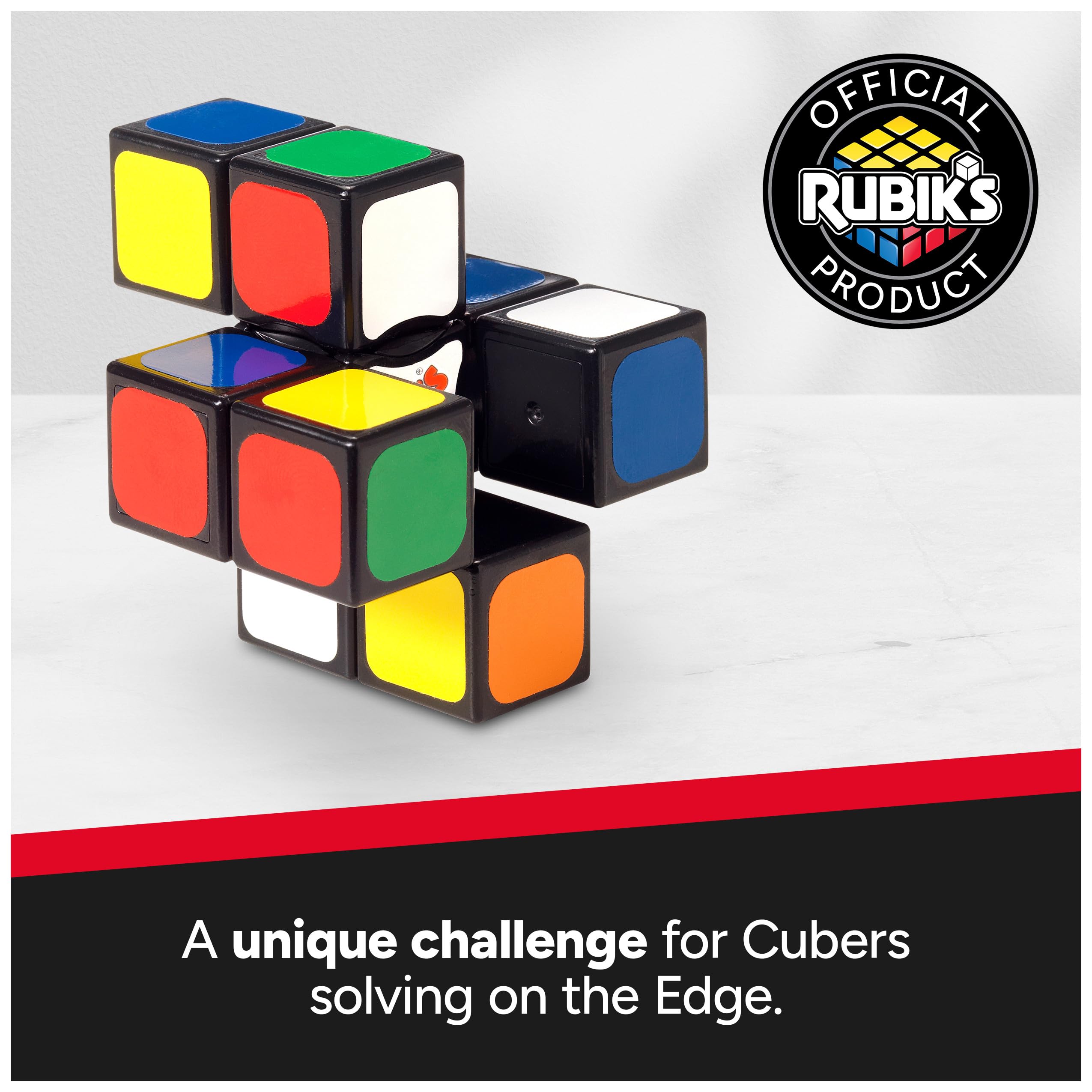 Rubik’s Cube, Edge, 3x3x1 Cube for Beginners, Single Layer Puzzle Problem-Solving STEM Toy, Problem-Solving Brain Teaser, Classic Color-Matching Puzzle, Fidget Toy, Stocking Stuffers for Ages 8 & Up