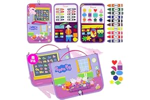 LUPPA Peppa Pig Montessori Busy Board – Toddler Preschool Learning Fun with Basic Dress Motor Skills, Alphabet Numbers, Ideal Educational Activity Developing & Travel Toys for Kids, Age 3 & Up Year Olds