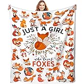 Fox Blanket for Women Girls Soft Lightweight Flannel Throw Blankets Foxes Gifts for Fox Lovers Bedding Kids Adults 50"X40"