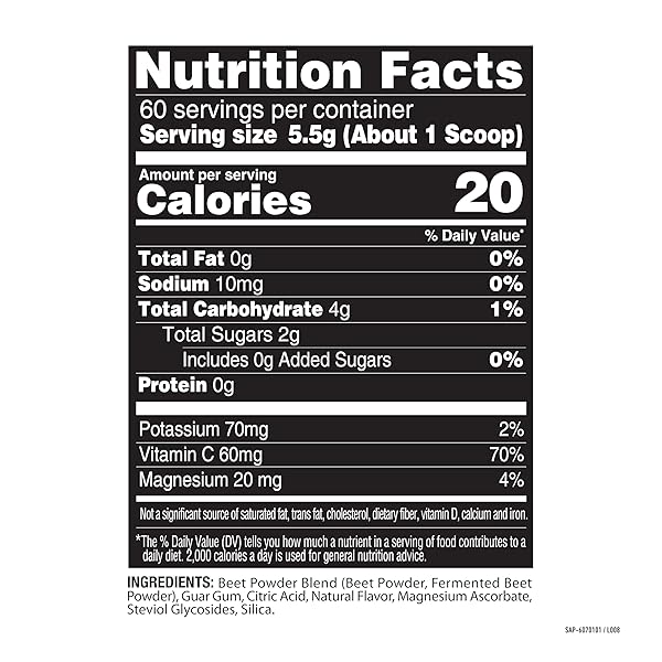 NATURE FUEL POWER BEETS POWDER, DELICIOUS MIXED BERRY, CONCENTRATED SUPERFOOD SUPPLEMENT, SUPPORTS CIRCULATION, NATURAL ENERGY & STAMINA, NON-GMO, 60 SERVINGS (PACKAGING MAY VARY)