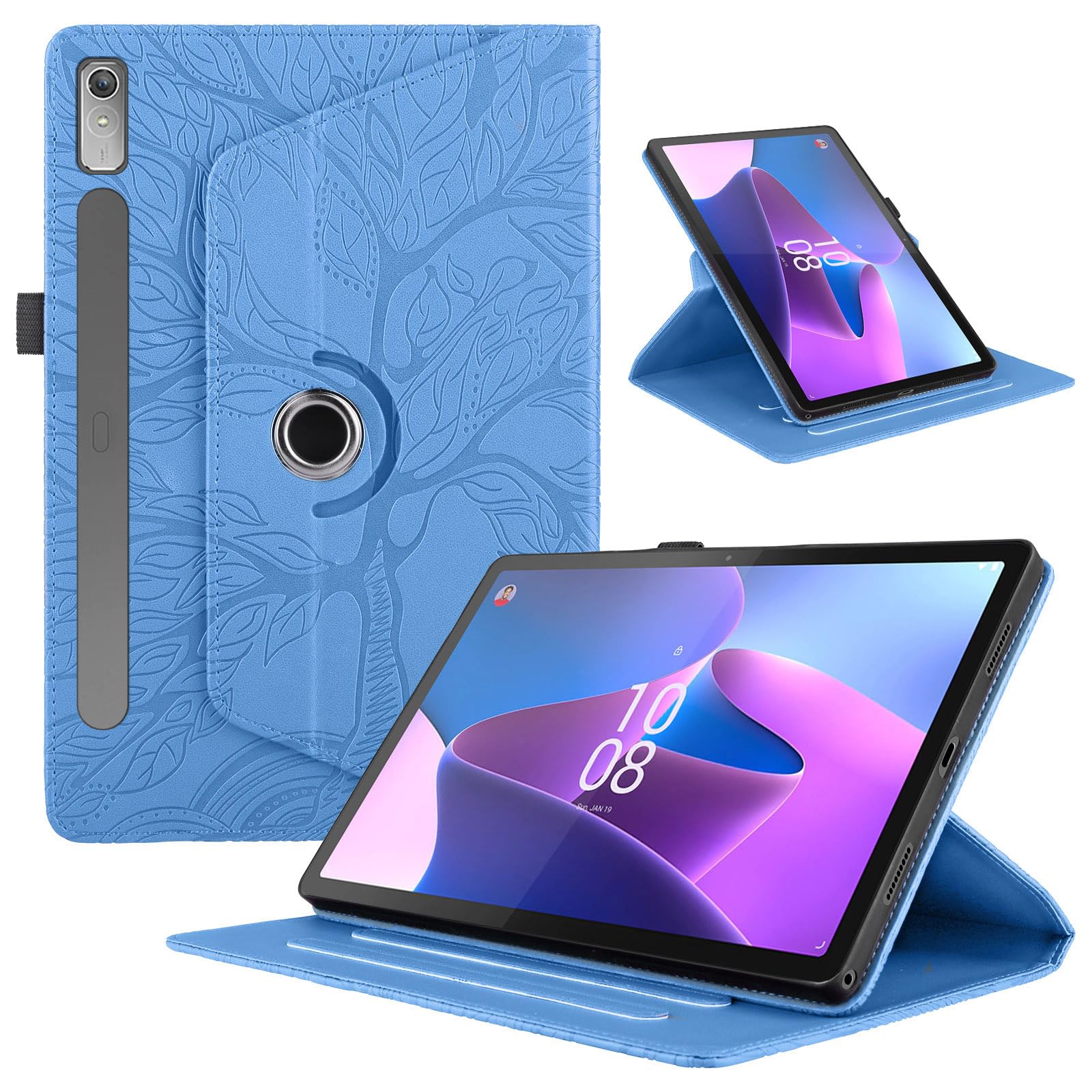 TEDTIKJT Rotating Case for Lenovo Tab P11 Pro 2nd Gen 11.2 Inch 2022 TB138/ TB132 PU Leather Tablet Case 360 Degree Rotating Stand Protective Cover for Lenovo Tab P11 Pro 2nd Gen, Blue