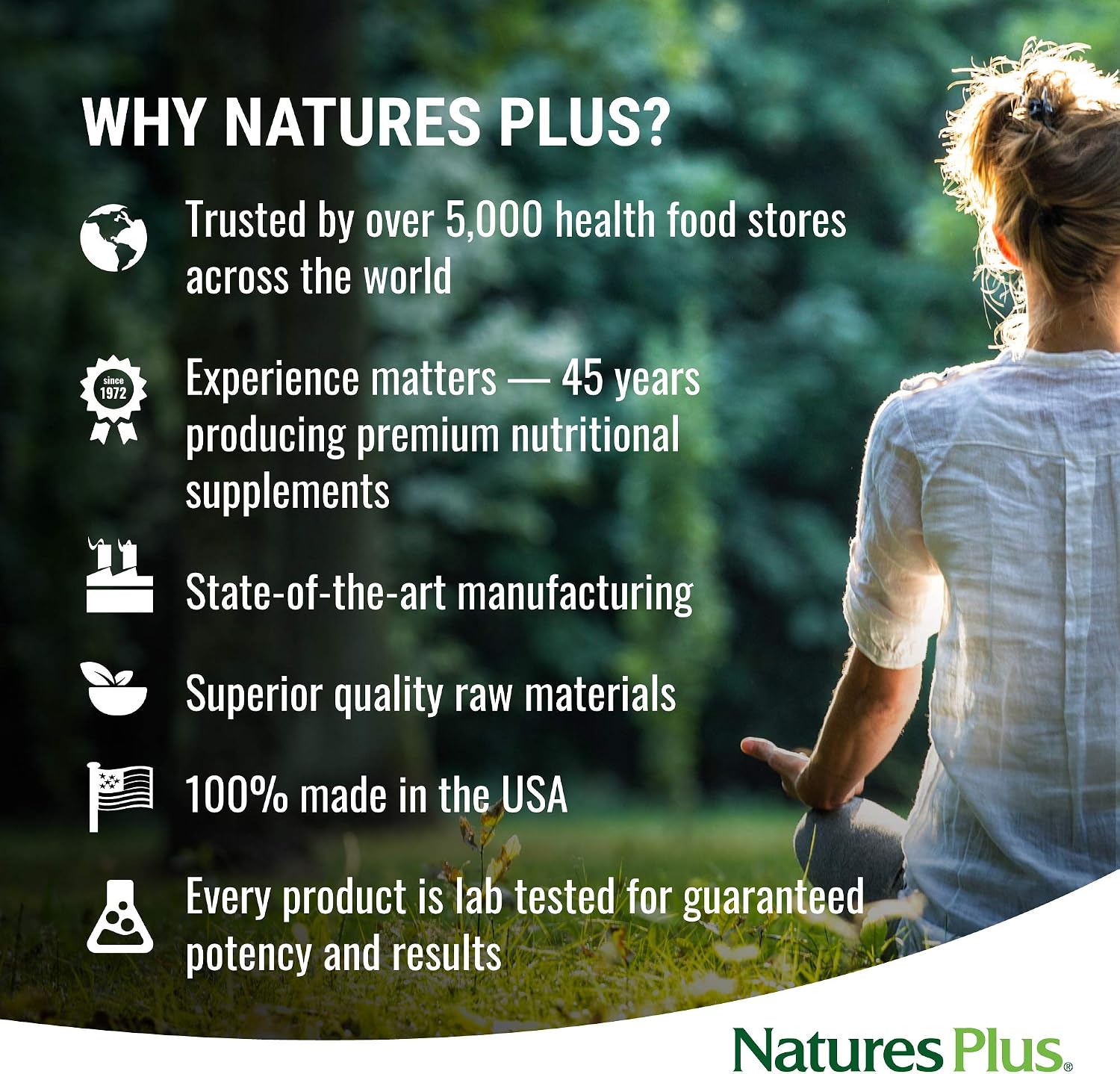 NaturesPlus Zinc Tablets 50mg, Highly Bioavailable Zinc Bisglycinate, Immune Support, Skin, Hair, Nails, Fertility and Focus - Image 5