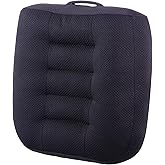WSGJHB Large Seat Cushion, Extra Thick Booster Seat Cushions for Office Chairs Long Sitting Office Workers, Car Drivers, Relieves Back Pain, Breathable, Anti-Slip, 20x20x6 inchs, Black