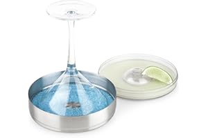 Final Touch 1 Tier Cocktail Rimmer with Lid - Essential Tool for Perfectly Rimmed Glasses - Commercial-Grade 304 Stainless St