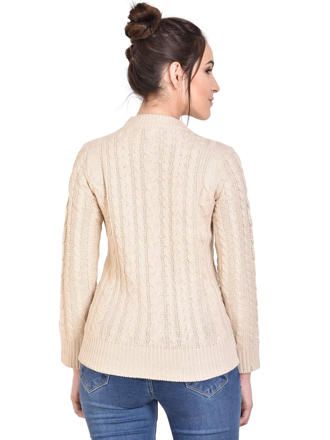 mansicollections beige knitted sweater for women