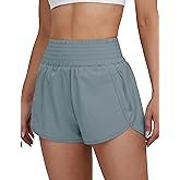 BMJL Women's Athletic Shorts High Waisted Running Short Pocket 2.5" Sporty Shorts Gym Elastic Workout Shorts