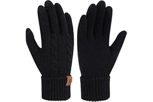 FZ FANTASTIC ZONE Womens Winter Warm Touch Screen Gloves Elastic Cuff Thermal Knit Gloves for Women Cold Weather Gifts