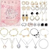 Christmas Jewelry Advent Calendar 2025, Fashion Jewelry 24 Days Countdown Christmas, Xmas Advent Calendar Bracelet Earrings Necklace Ring for Girlfriend Women Wife Daughter Mom Gifts