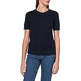 Nautica Womens Short Sleeve Crew Neck Cable Solid Sweater